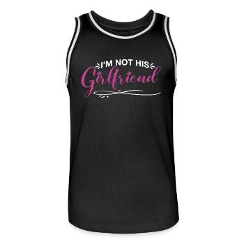 I'm Not His Girlfriend 7 - Männer Basketball-Trikot - Schwarz/Weiß - Vorne - AI Model Male 185 dark (185cm)