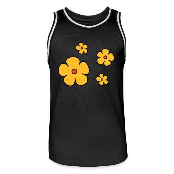 Blumen dreifarbig - Männer Basketball-Trikot - Schwarz/Weiß - Vorne - AI Model Male 185 dark (185cm)