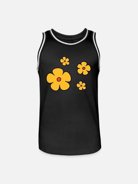 Blumen dreifarbig - Männer Basketball-Trikot - Schwarz/Weiß