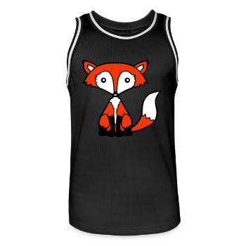 Fox Red Fox Wild Animal Clever Forest Inhabitants - Men's Basketball Jersey - black/white - Front - AI Model Male 185 dark (185cm)