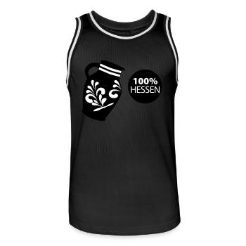 Bembel 100% HESSEN #FFM #BembelDesign #069 - Maillot de basket Homme - noir/blanc - Devant - AI Model Male 185 dark (185cm)