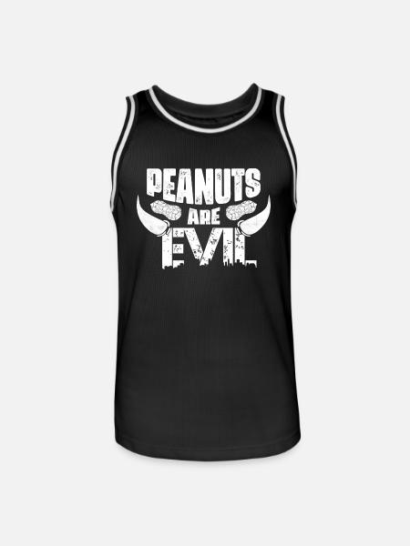 Peanuts Are Evil Nut Allergic Awareness - Männer Basketball-Trikot - Schwarz/Weiß