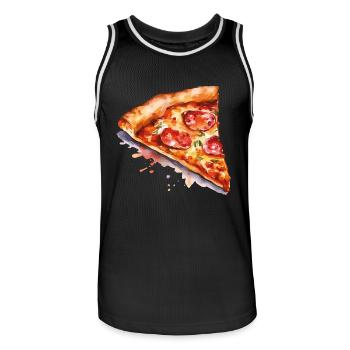 pizza - Maillot de basket Homme - noir/blanc - Devant - AI Model Male 185 dark (185cm)