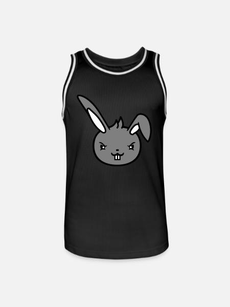 Bunny Evil Eye Naughty Cool Determined Funny - Men's Basketball Jersey - black/white
