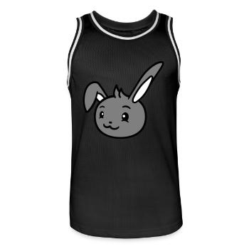 Bunny rabbit looks cute sideways to the side - Men's Basketball Jersey - black/white - Front - AI Model Male 185 dark (185cm)