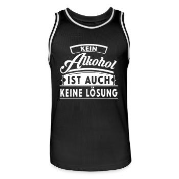 Kein Alkohol - Männer Basketball-Trikot - Schwarz/Weiß - Vorne - AI Model Male 185 dark (185cm)