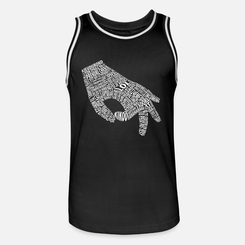 Jeu du rond blanc (mème) - Maillot de basket Homme - noir/blanc