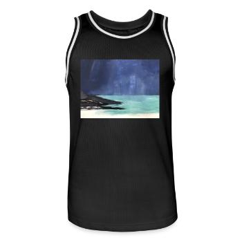 Traumstrand - Männer Basketball-Trikot - Schwarz/Weiß - Vorne - AI Model Male 185 dark (185cm)