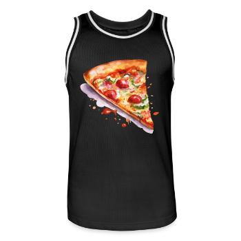 pizza - Maillot de basket Homme - noir/blanc - Devant - AI Model Male 185 dark (185cm)