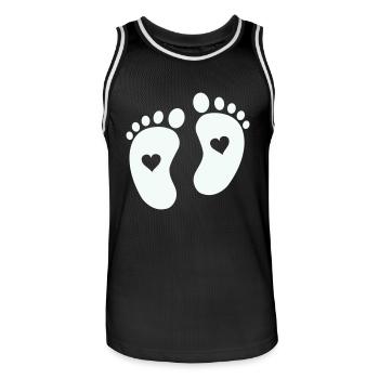 Pieds de bébé - Maillot de basket Homme - noir/blanc - Devant - AI Model Male 185 dark (185cm)