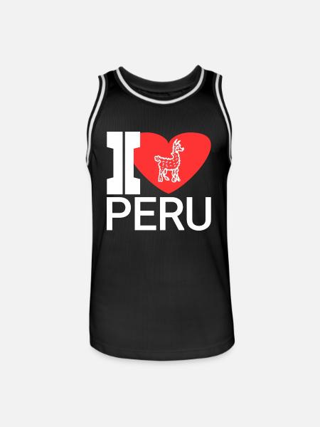 Lieblingsland peru - Männer Basketball-Trikot - Schwarz/Weiß