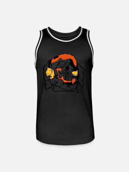 Katzen in Box - Männer Basketball-Trikot - Schwarz/Weiß