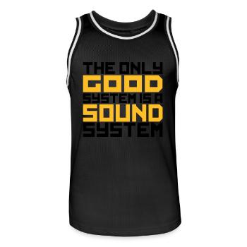 good_sound_2c - Männer Basketball-Trikot - Schwarz/Weiß - Vorne - AI Model Male 185 dark (185cm)