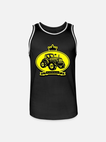 Tractor Farmer Silhouette Trekker - Men's Basketball Jersey - black/white