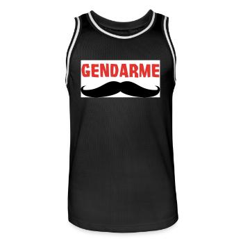 GENDARME - Maillot de basket Homme - noir/blanc - Devant - AI Model Male 185 dark (185cm)