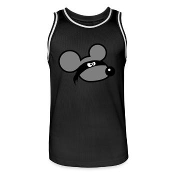Maus Böse Räuber Ninja Überfall Dieb Tuch Augen - Männer Basketball-Trikot - Schwarz/Weiß - Vorne - AI Model Male 185 dark (185cm)