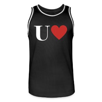 Buchstabe u rotes Herz - Männer Basketball-Trikot - Schwarz/Weiß - Vorne - AI Model Male 185 dark (185cm)