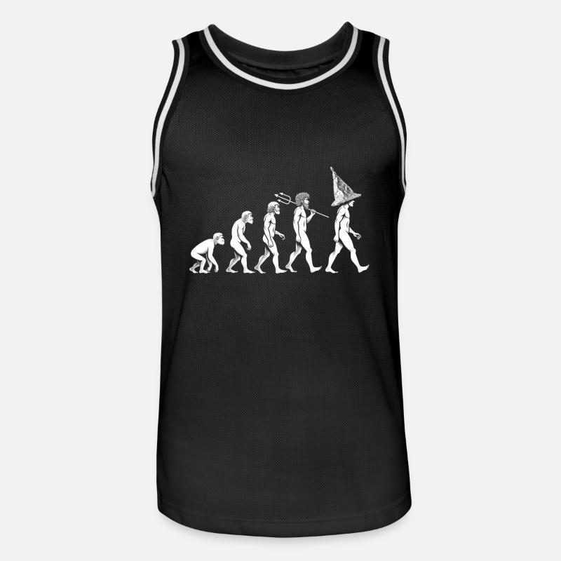 Steampunk Evolution mit Aluhut - Männer Basketball-Trikot - Schwarz/Weiß