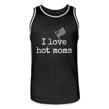 Design amusant pour les fans de maman chaude - Maillot de basket Homme - noir/blanc - Devant - AI Model Male 185 dark (185cm)