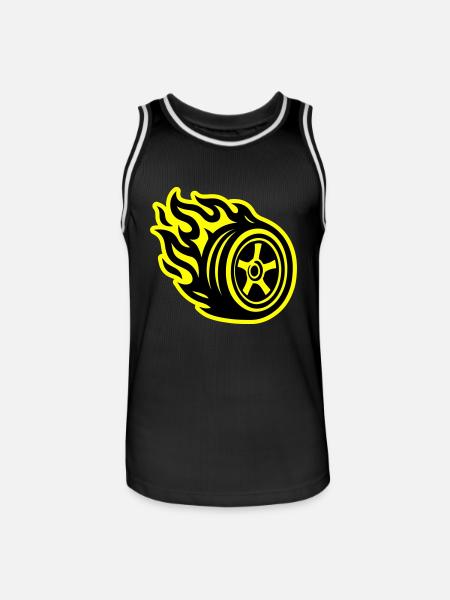 Tire Flame Car - Men's Basketball Jersey - black/white