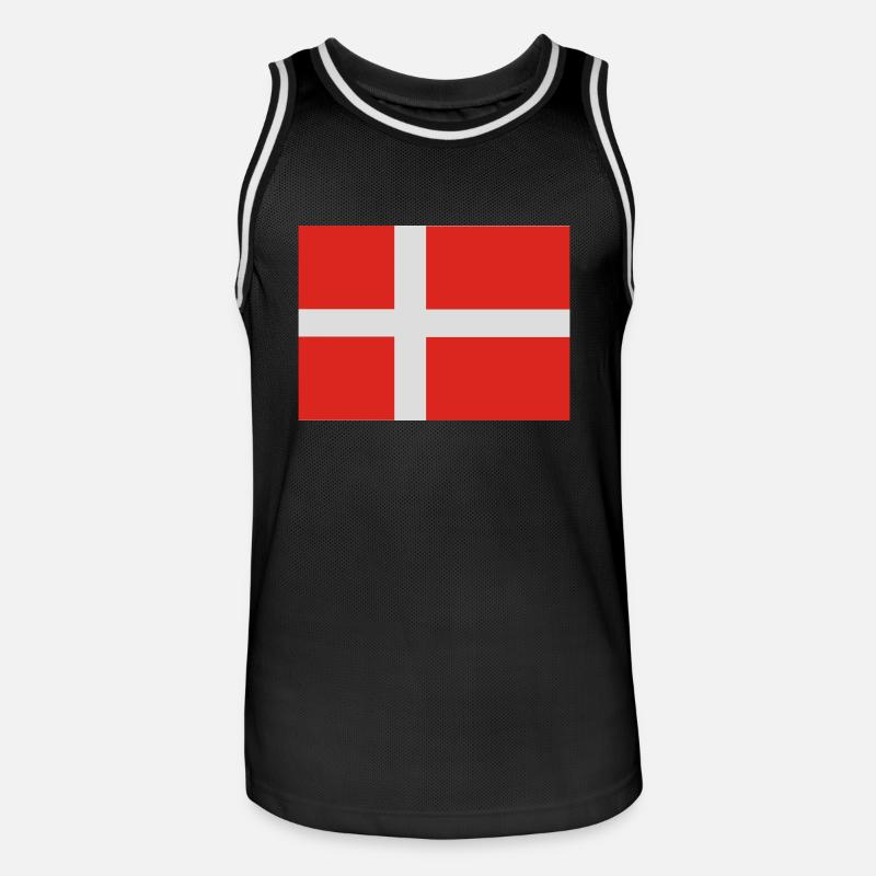 dkflag - Herre basketball-trikot - sort/hvid