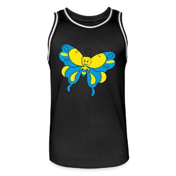 bunter Schmetterling > Vectorgraphic - Männer Basketball-Trikot - Schwarz/Weiß - Vorne - AI Model Male 185 dark (185cm)