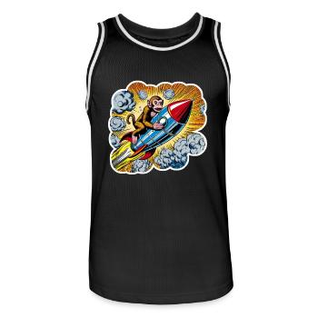 The flying ape - Männer Basketball-Trikot - Schwarz/Weiß - Vorne - AI Model Male 185 dark (185cm)
