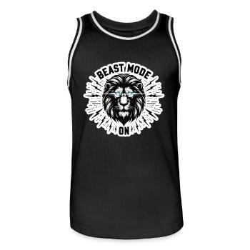 Fitness Beast Löwen Design - Männer Basketball-Trikot - Schwarz/Weiß - Vorne - AI Model Male 185 dark (185cm)