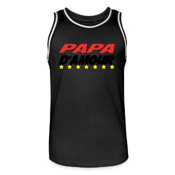 LOVE DAD - Men's Basketball Jersey - black/white - Front - AI Model Male 185 dark (185cm)