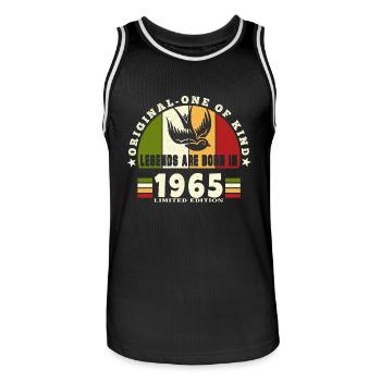 1965 Vintage Birthday Legend Gift - Men's Basketball Jersey - black/white - Front - AI Model Male 185 dark (185cm)