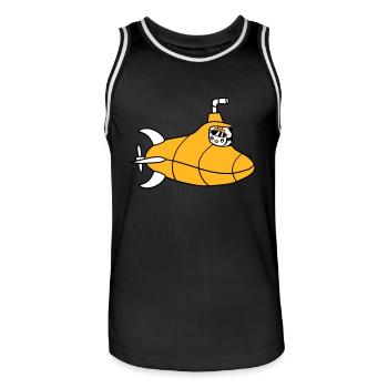 U-Boot Vogel Ente Kapitän Küken Süß Comic Cartoon - Männer Basketball-Trikot - Schwarz/Weiß - Vorne - AI Model Male 185 dark (185cm)