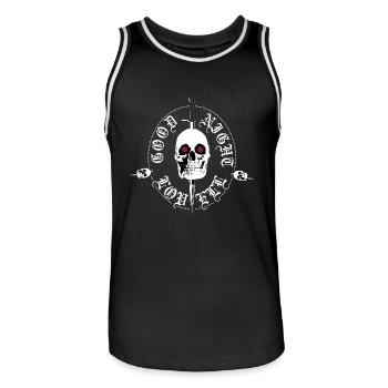 Night Lovell skull - Männer Basketball-Trikot - Schwarz/Weiß - Vorne - AI Model Male 185 dark (185cm)