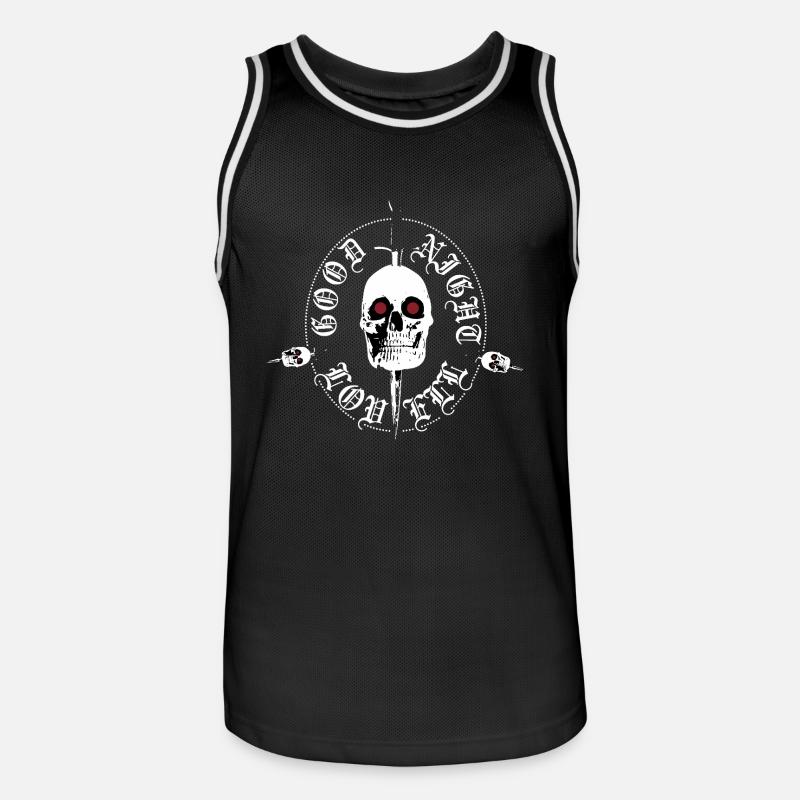 Night Lovell skull - Männer Basketball-Trikot - Schwarz/Weiß