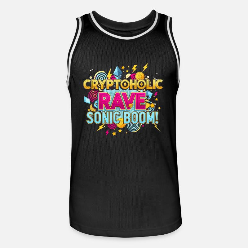 Crypto Trader Techno Kunst - Männer Basketball-Trikot - Schwarz/Weiß
