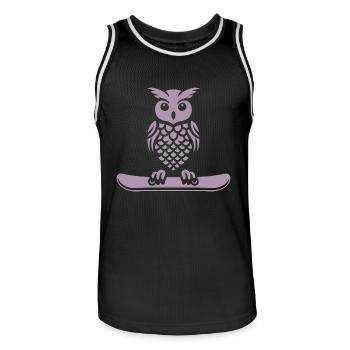 Minimalistisches Design: - Männer Basketball-Trikot - Schwarz/Weiß - Vorne - AI Model Male 185 dark (185cm)