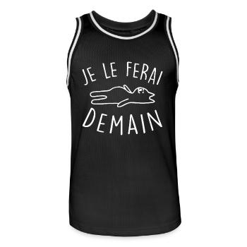 je le ferai demain - Maillot de basket Homme - noir/blanc - Devant - AI Model Male 185 dark (185cm)