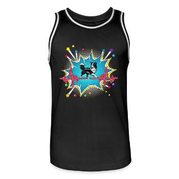Grill Pop Art Comic Retro Herzschlag - Männer Basketball-Trikot - Schwarz/Weiß - Vorne - AI Model Male 185 dark (185cm)
