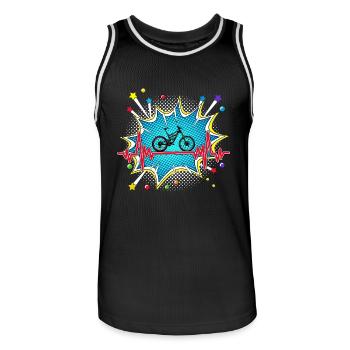 Pferd Pop Art Comic Retro Herzschlag - Männer Basketball-Trikot - Schwarz/Weiß - Vorne - AI Model Male 185 dark (185cm)