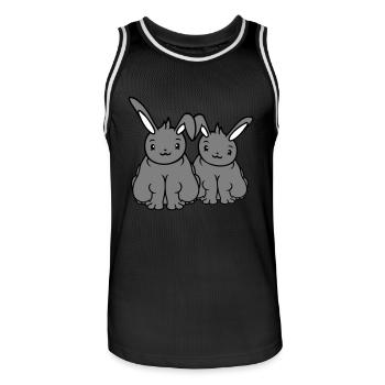 2 Bunnies Fat Friends Team Crew Overweight Fat - Men's Basketball Jersey - black/white - Front - AI Model Male 185 dark (185cm)
