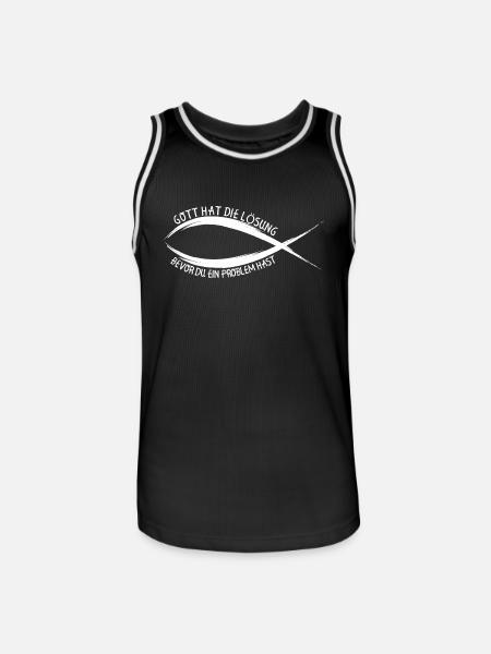 Gott hat die Lösung - Männer Basketball-Trikot - Schwarz/Weiß