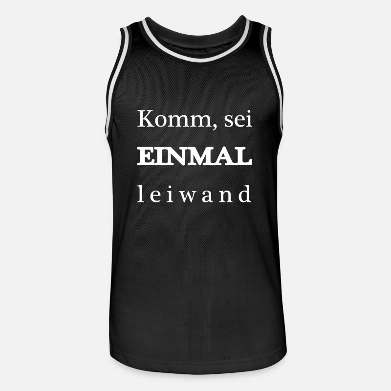 komm sei einmal leiwand - Männer Basketball-Trikot - Schwarz/Weiß