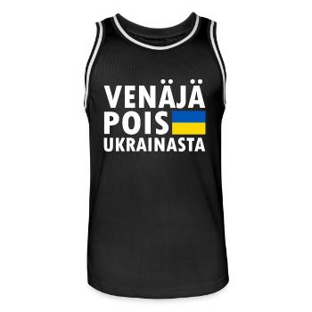 venäjä pois ukrainasta - Männer Basketball-Trikot - Schwarz/Weiß - Vorne - AI Model Male 185 dark (185cm)