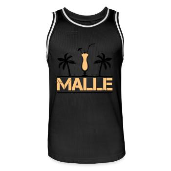 malle - Men's Basketball Jersey - black/white - Front - AI Model Male 185 dark (185cm)