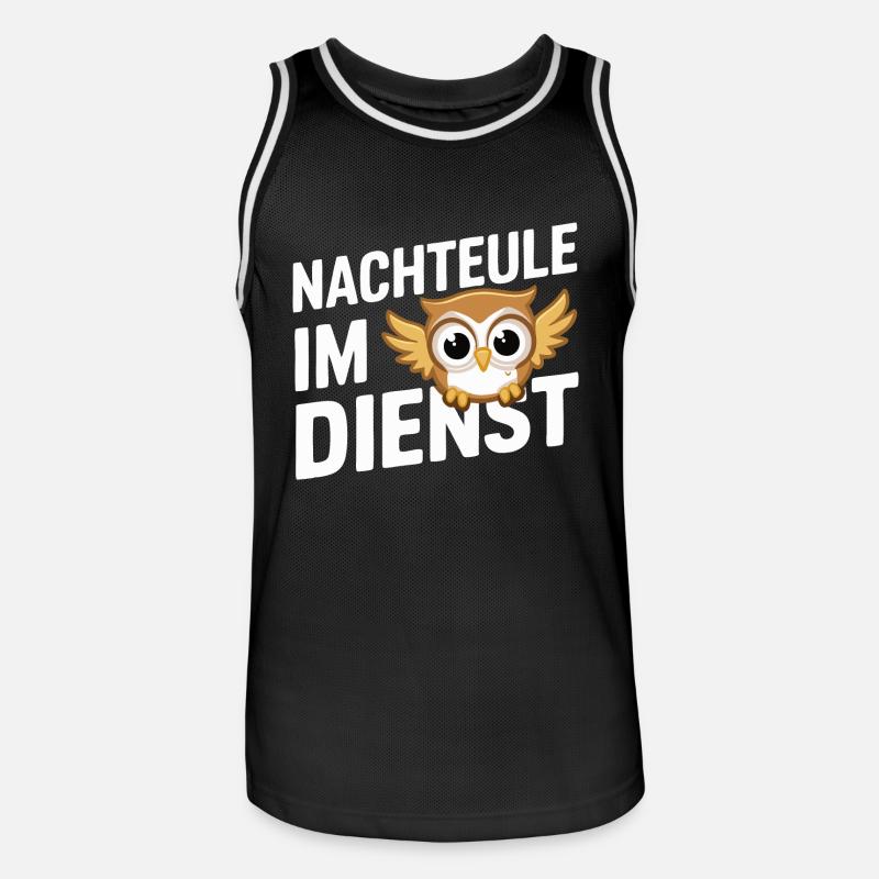 Nachteule Eule Eulen Vogel - Männer Basketball-Trikot - Schwarz/Weiß