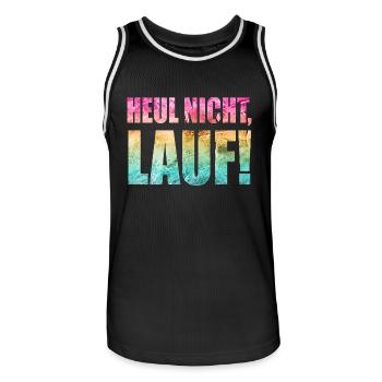 Heul nicht, Lauf! - Laufen, Joggen, Sport, Läufer - Männer Basketball-Trikot - Schwarz/Weiß - Vorne - AI Model Male 185 dark (185cm)