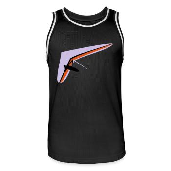 Hängegleiter - Männer Basketball-Trikot - Schwarz/Weiß - Vorne - AI Model Male 185 dark (185cm)