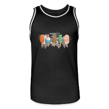 Eis am Stiel - Männer Basketball-Trikot - Schwarz/Weiß - Vorne - AI Model Male 185 dark (185cm)