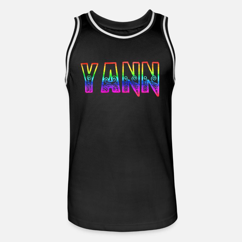yann rs arc-en-ciel - Maillot de basket Homme - noir/blanc