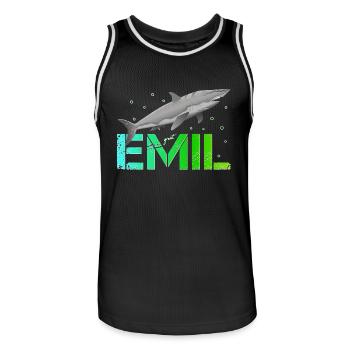 Emil Geburtstag Emil Namenstag - Männer Basketball-Trikot - Schwarz/Weiß - Vorne - AI Model Male 185 dark (185cm)