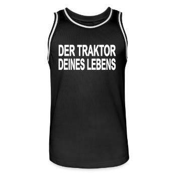 Traktor - Männer Basketball-Trikot - Schwarz/Weiß - Vorne - AI Model Male 185 dark (185cm)